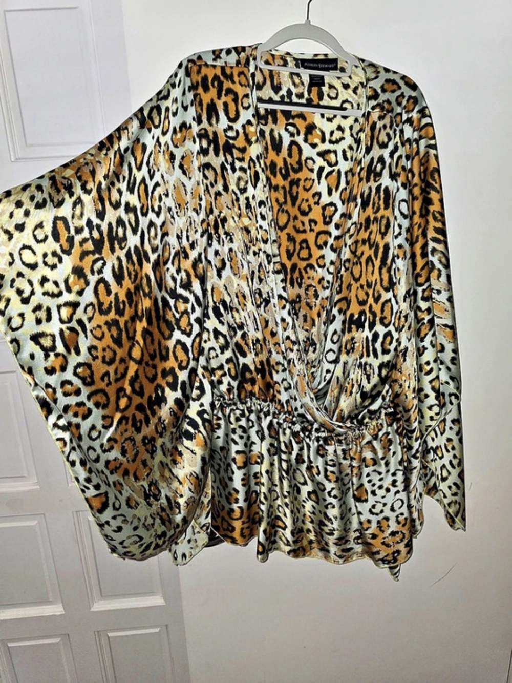 Ashley Stewart Leopard Print Blouse in Brown & Black Size 18/20